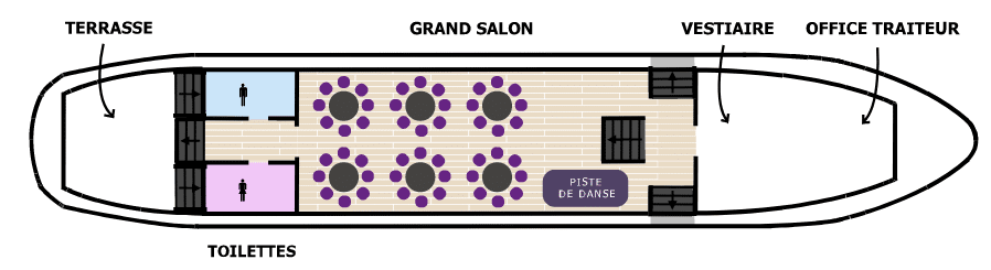 Layout of the main deck for dinner