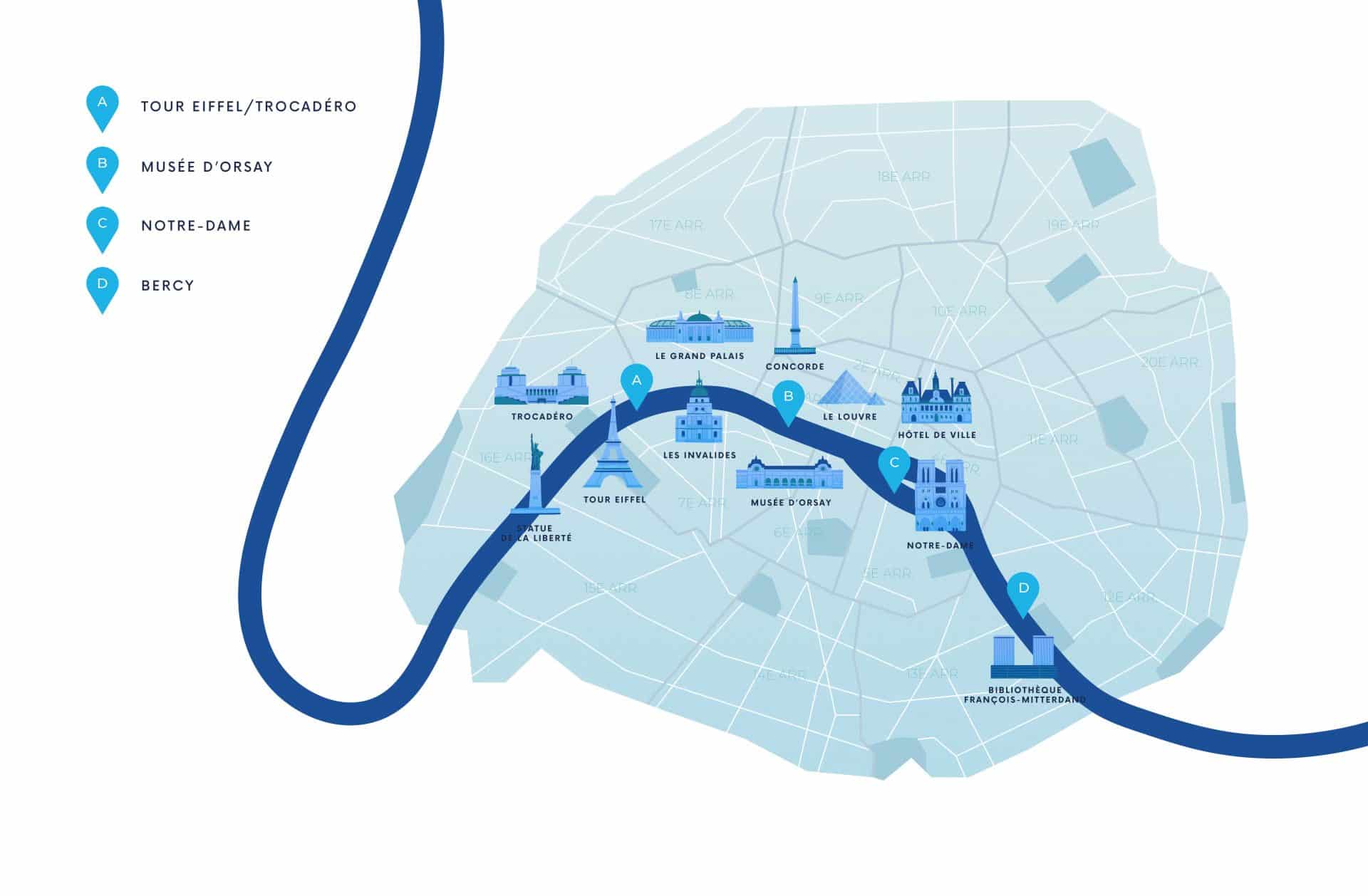 Map Paris Seine