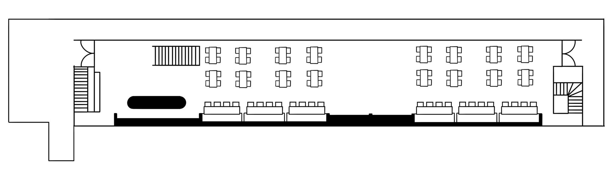 Aménagement du pont principal en dîner